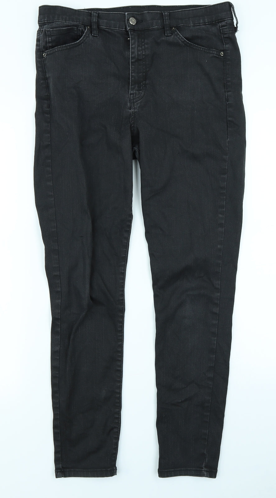 Topshop Womens Black  Denim Skinny Jeans Size 34 in L32 in