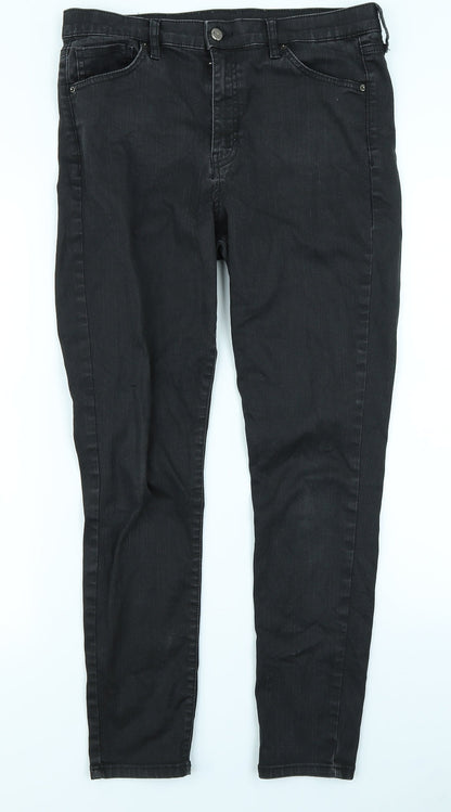 Topshop Womens Black  Denim Skinny Jeans Size 34 in L32 in
