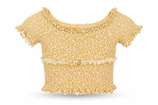 Womens UK Size S Select Yellow Cropped T-Shirt