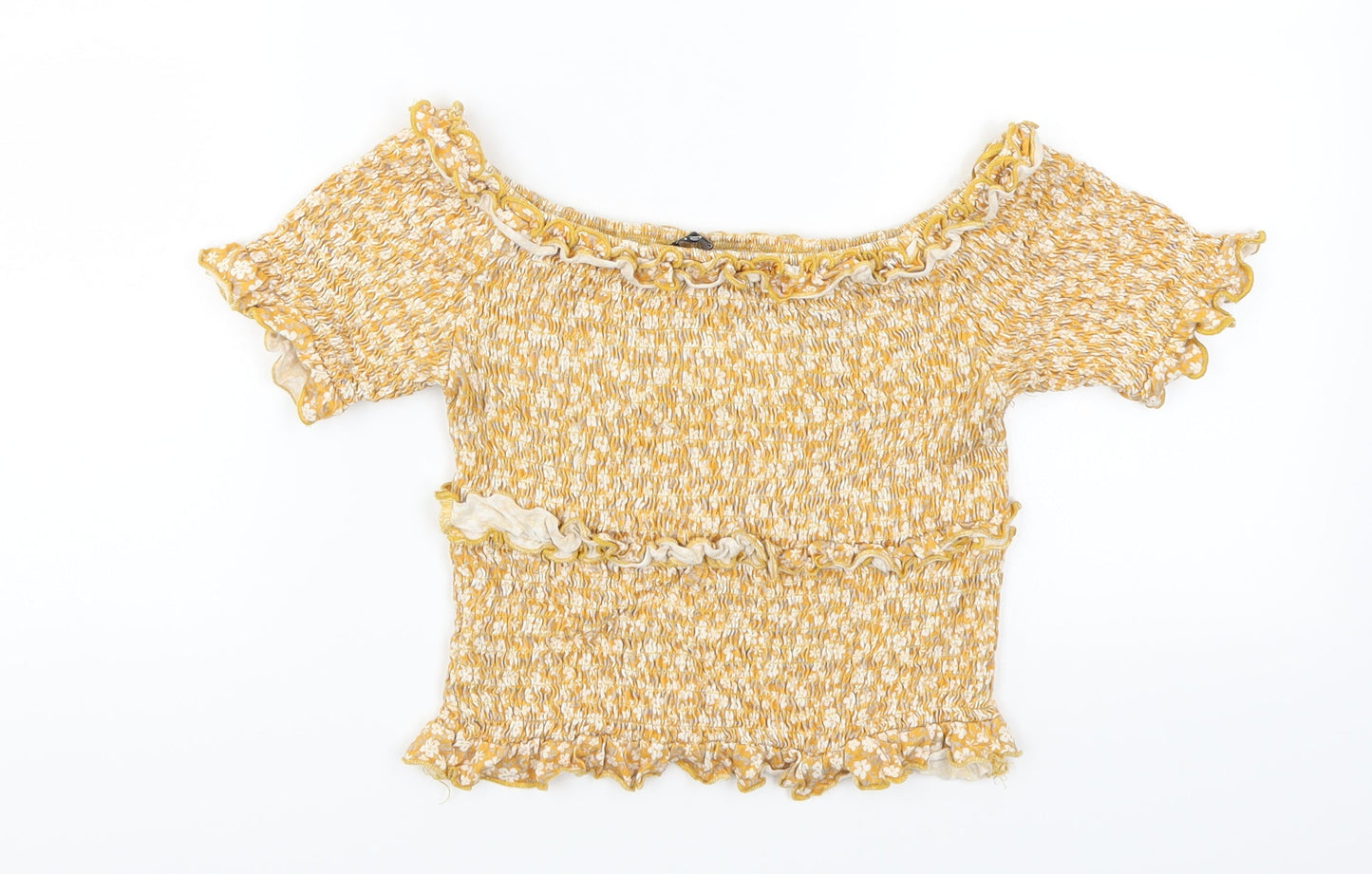 Womens UK Size S Select Yellow Cropped T-Shirt