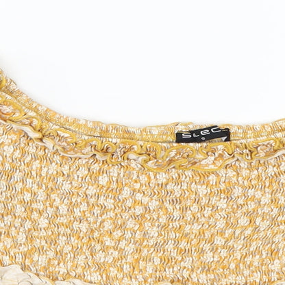Womens UK Size S Select Yellow Cropped T-Shirt