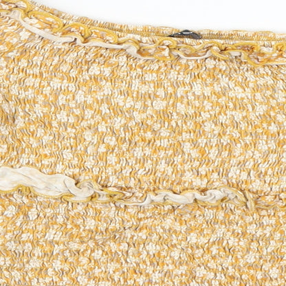 Womens UK Size S Select Yellow Cropped T-Shirt