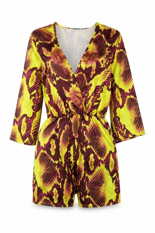 Womens UK Size 8 Boohoo One-Piece Yellow Playsuit