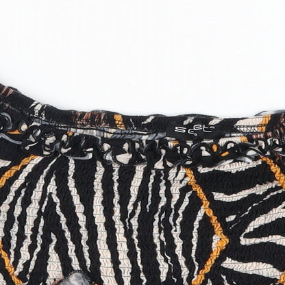 Womens UK Size S Select Black Cropped T-Shirt