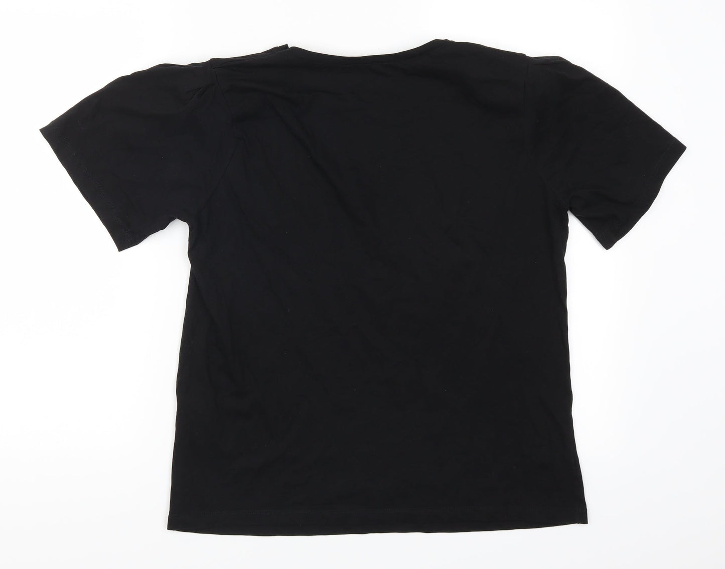 Womens UK Size M Zara Black Basic T-Shirt
