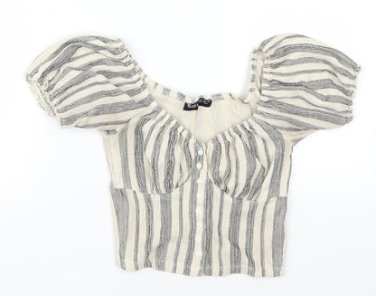 Womens UK Size S Select Beige Cropped T-Shirt