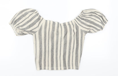 Womens UK Size S Select Beige Cropped T-Shirt