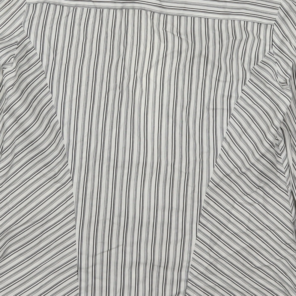 Wallis Womens Grey Striped  Basic Button-Up Size 12