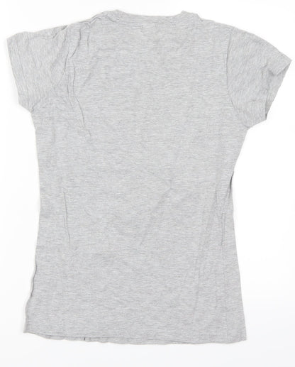 Womens UK Size M Anvil Grey Basic T-Shirt