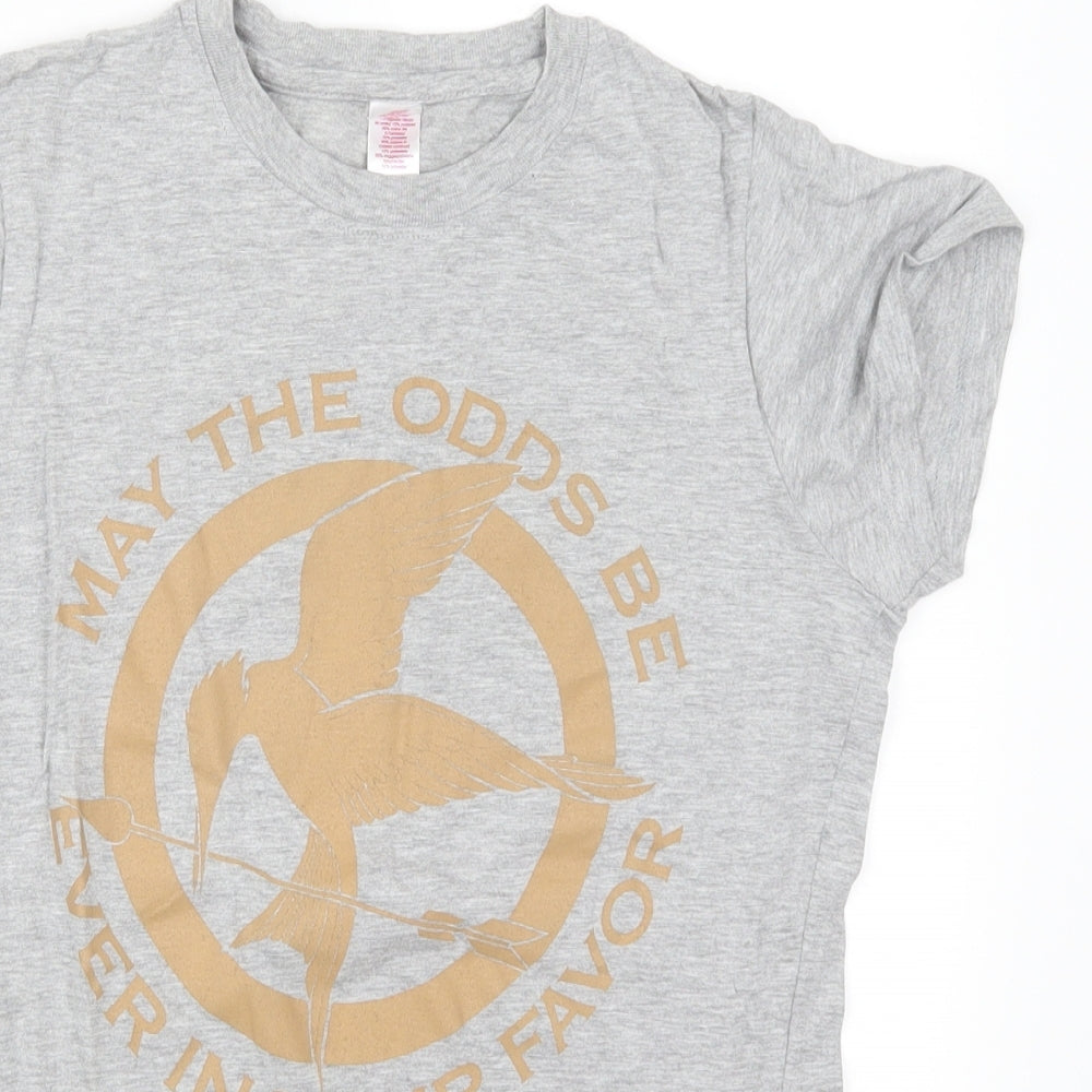 Womens UK Size M Anvil Grey Basic T-Shirt
