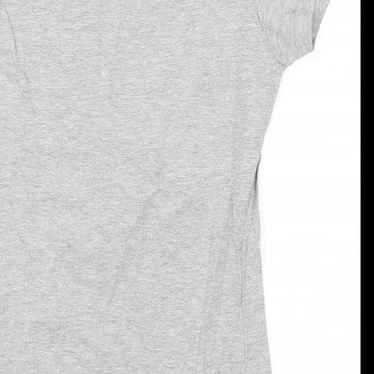 Womens UK Size M Anvil Grey Basic T-Shirt