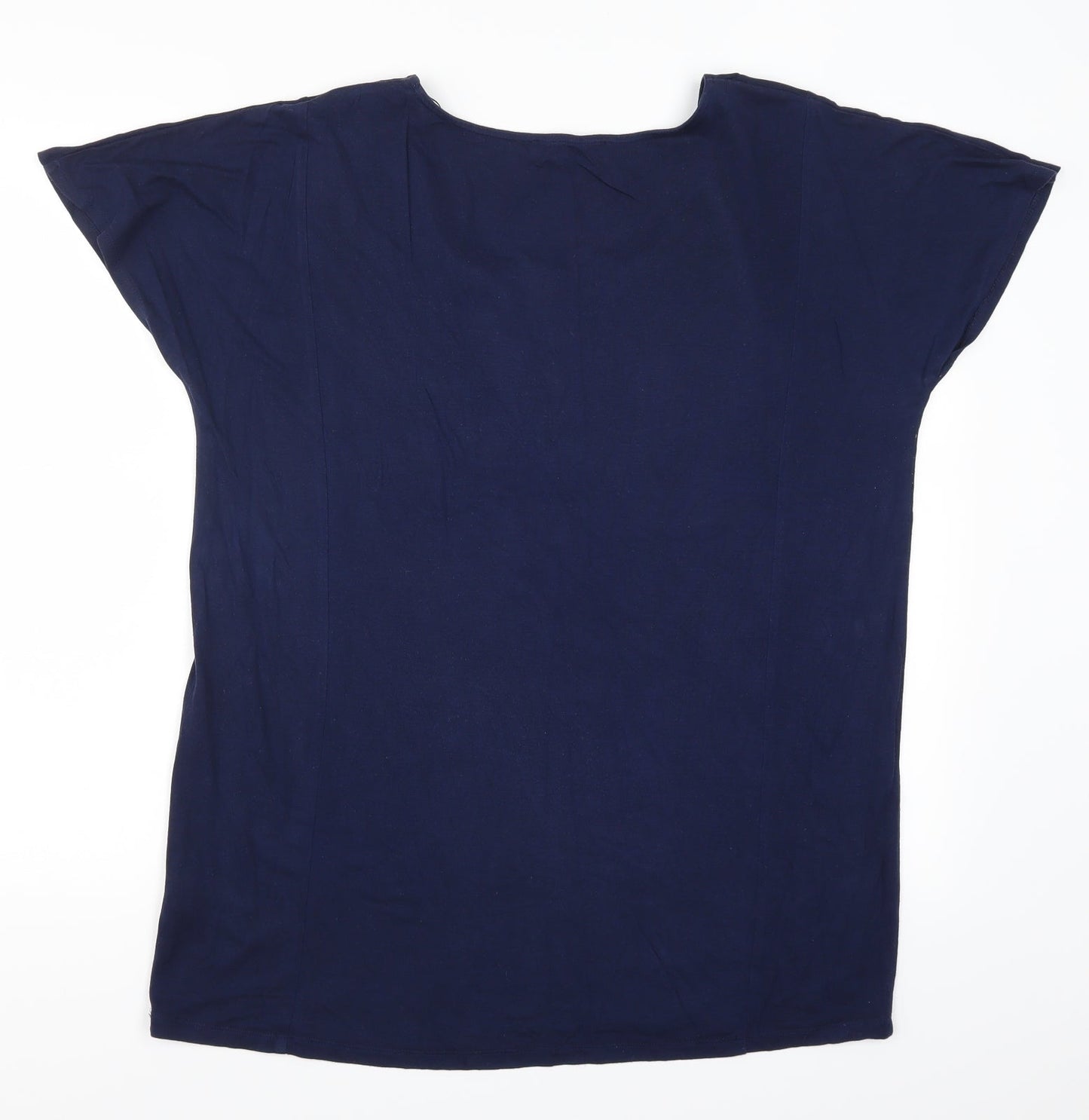 So Fabulous Womens Blue Polka Dot  Basic T-Shirt Size 16
