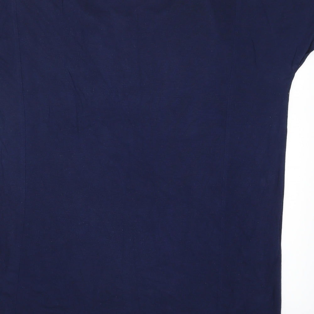 So Fabulous Womens Blue Polka Dot  Basic T-Shirt Size 16