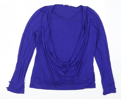 Womens UK Size 14 Pure Blue Basic T-Shirt