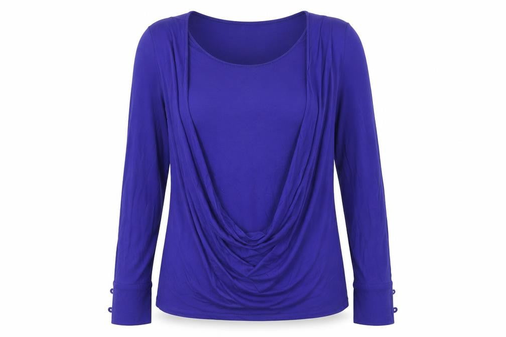 Womens UK Size 14 Pure Blue Basic T-Shirt
