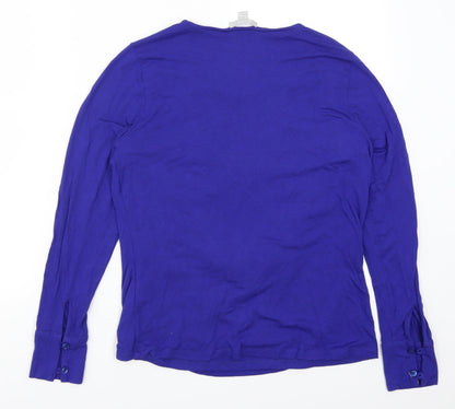 Womens UK Size 14 Pure Blue Basic T-Shirt