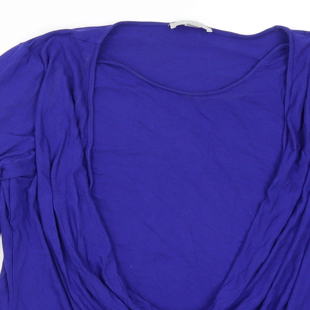 Womens UK Size 14 Pure Blue Basic T-Shirt