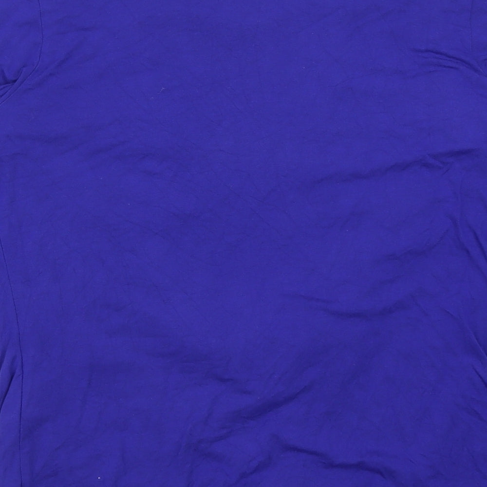Womens UK Size 14 Pure Blue Basic T-Shirt