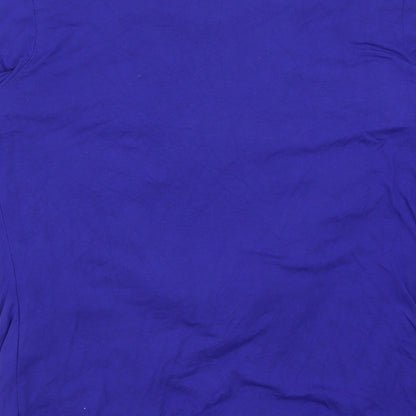 Womens UK Size 14 Pure Blue Basic T-Shirt
