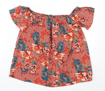 Primark Womens Red Floral  Basic Blouse Size 6