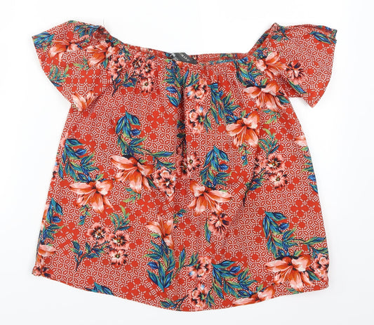 Primark Womens Red Floral  Basic Blouse Size 6