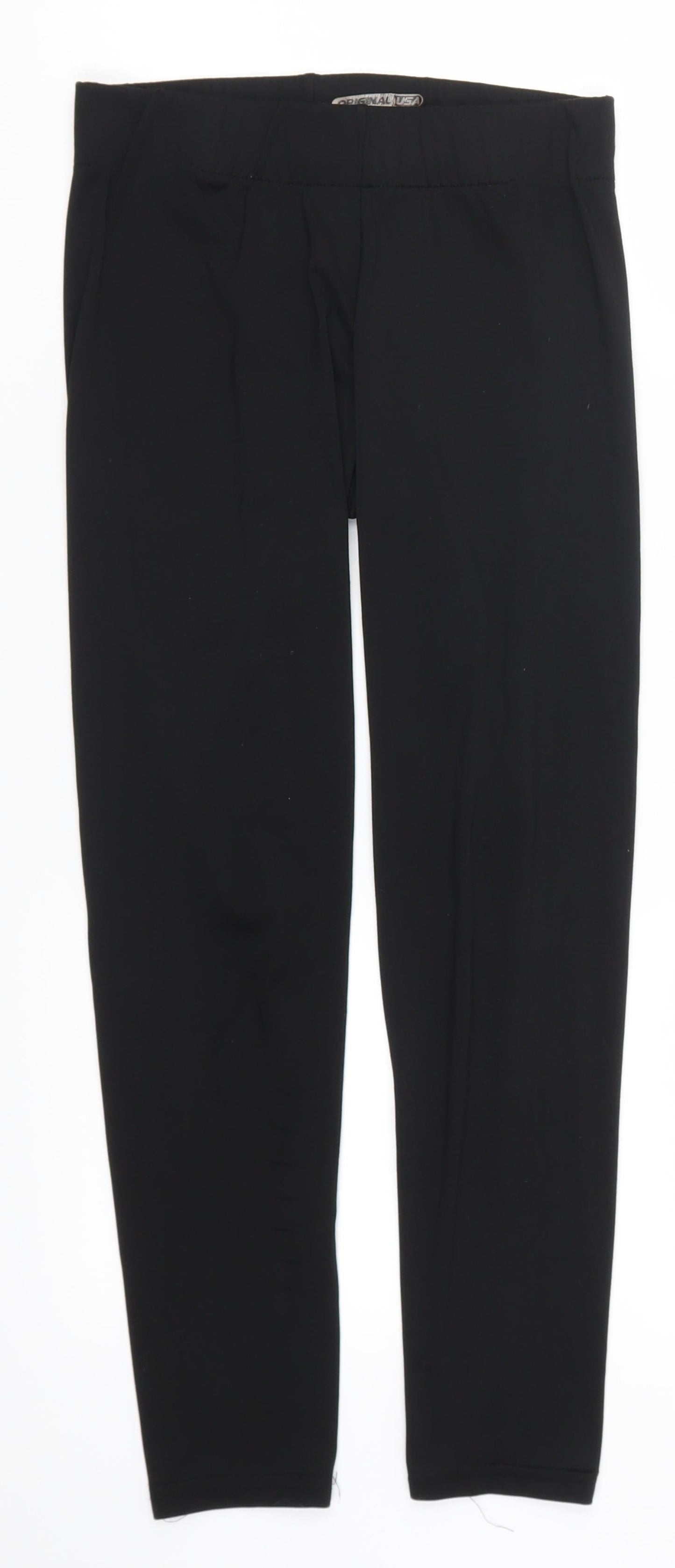 Original USA Womens Black   Cropped Leggings Size 8 L24 in