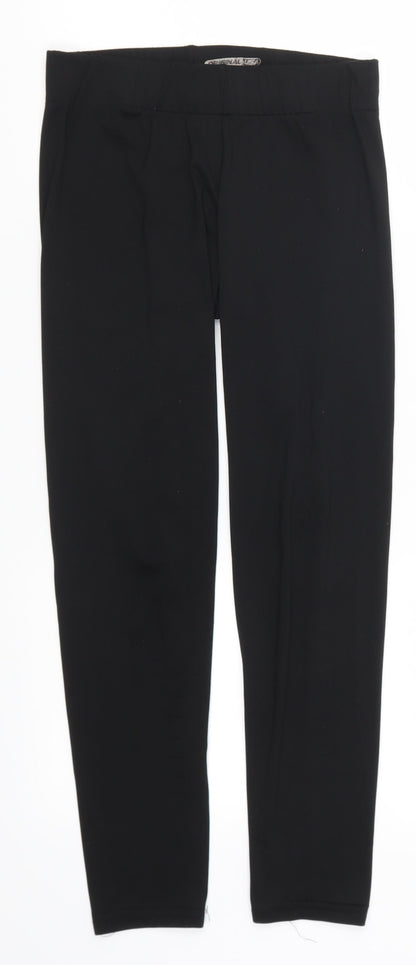 Original USA Womens Black   Cropped Leggings Size 8 L24 in