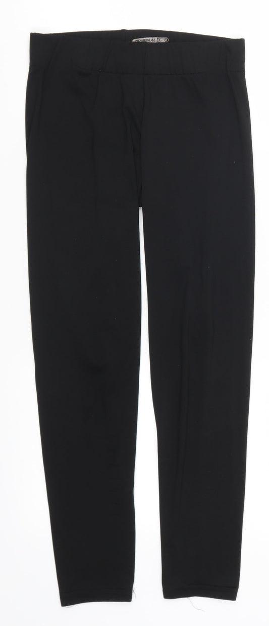 Original USA Womens Black   Cropped Leggings Size 8 L24 in