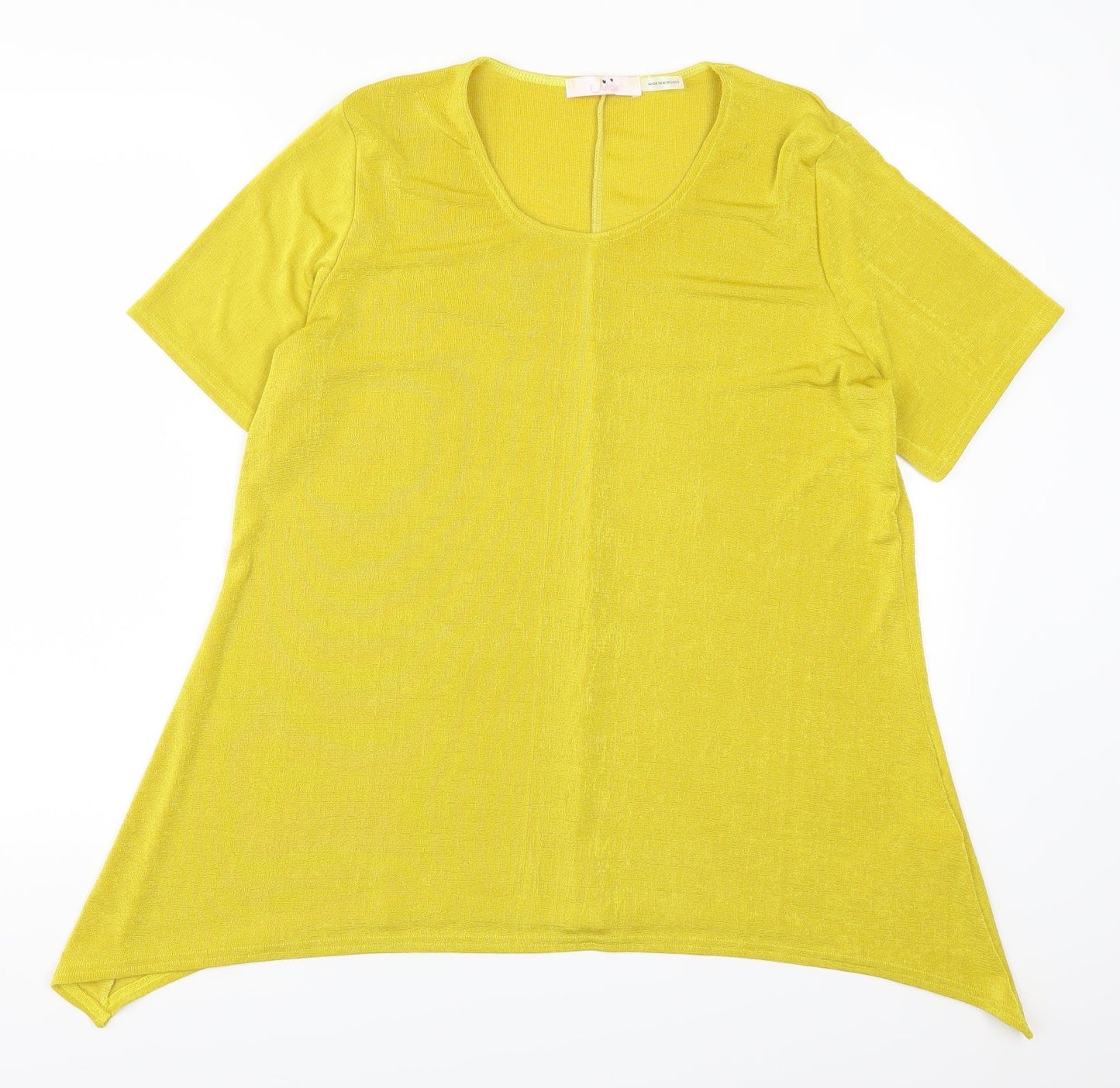 Julipa Womens Yellow   Basic T-Shirt Size 16