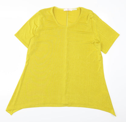 Julipa Womens Yellow   Basic T-Shirt Size 16