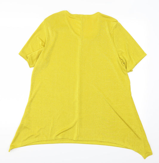Julipa Womens Yellow   Basic T-Shirt Size 16