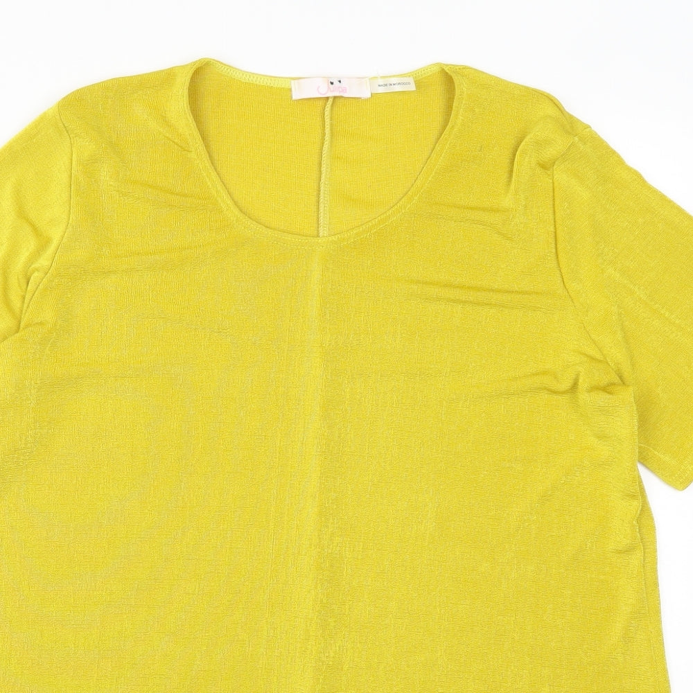 Julipa Womens Yellow   Basic T-Shirt Size 16
