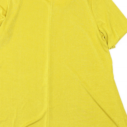 Julipa Womens Yellow   Basic T-Shirt Size 16