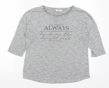 Papaya Womens Grey   Basic T-Shirt Size 12  - Always Look on the Bright Side