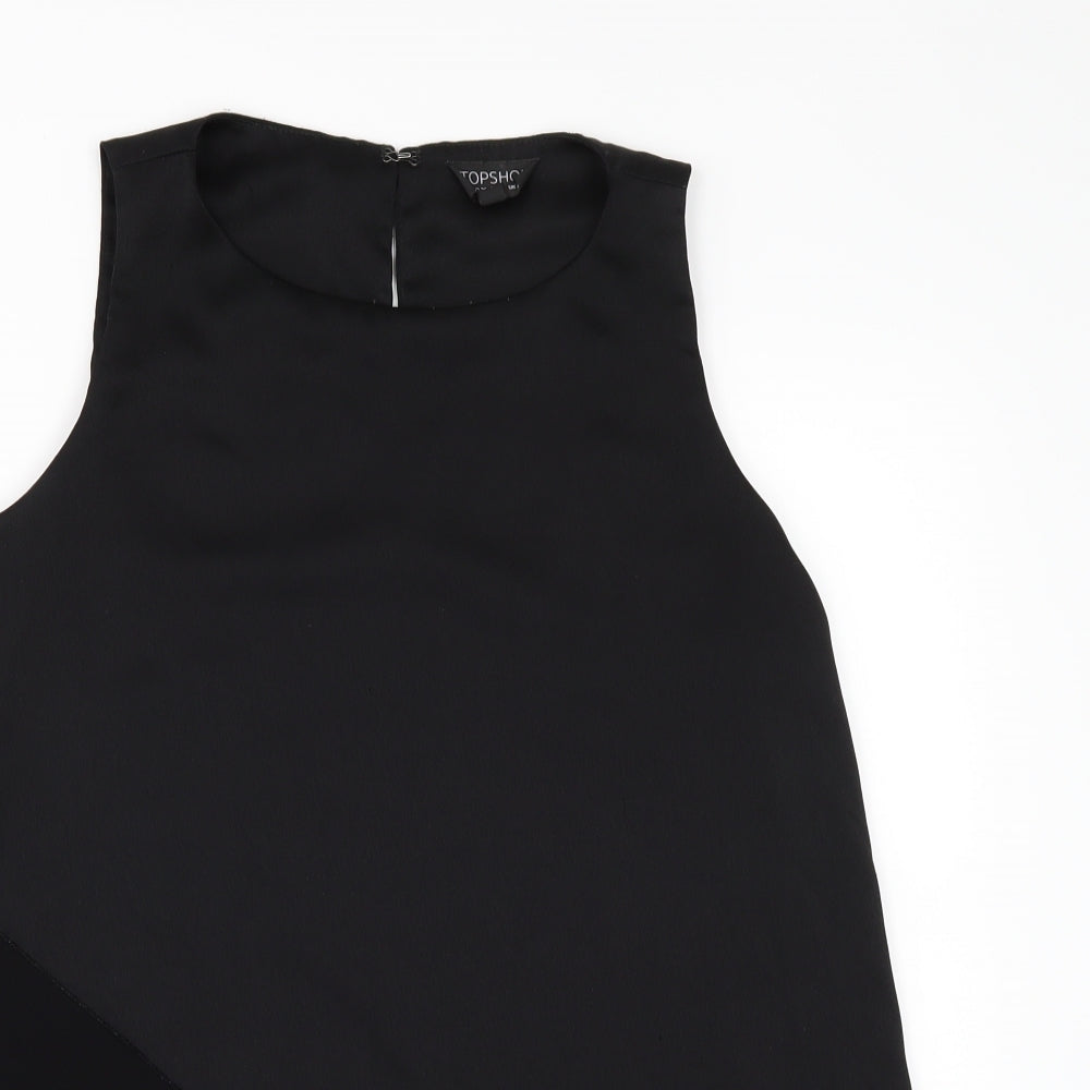 Womens UK Size 8 Topshop Black Camisole Blouse