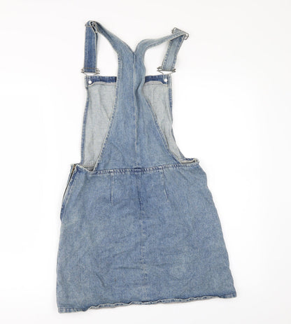 Topshop Womens Blue  Denim Pinafore/Dungaree Dress  Size 6
