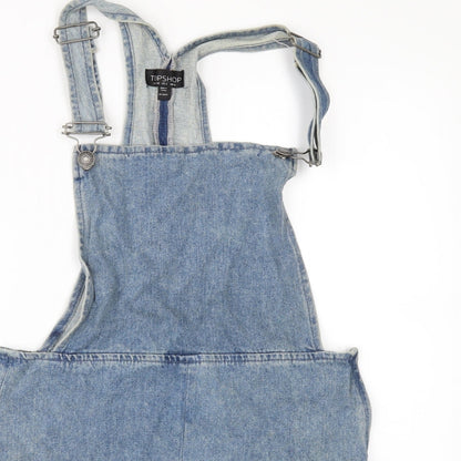 Topshop Womens Blue  Denim Pinafore/Dungaree Dress  Size 6