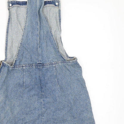 Topshop Womens Blue  Denim Pinafore/Dungaree Dress  Size 6