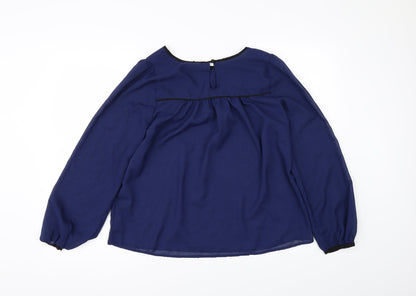 H&M Womens Blue   Tunic Blouse Size 8