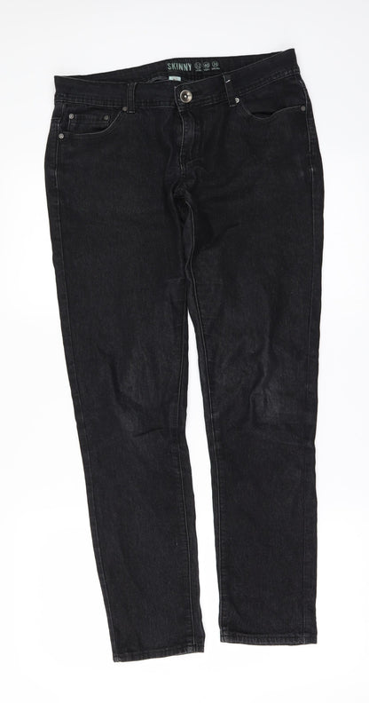 Denim & Co. Womens Black  Denim Skinny Jeans Size 12 L29 in