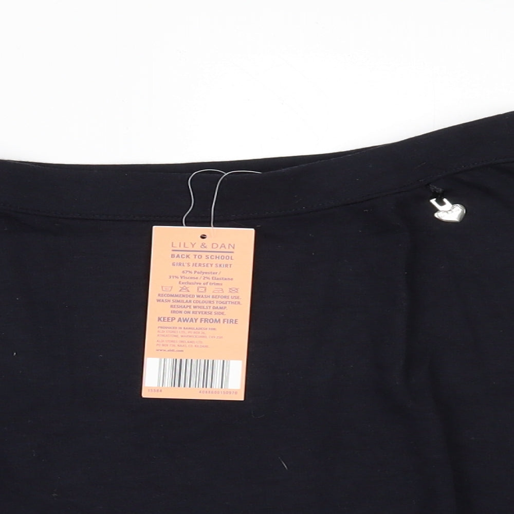 Lilly & Dan Girls Black   A-Line Skirt Size 11-12 Years