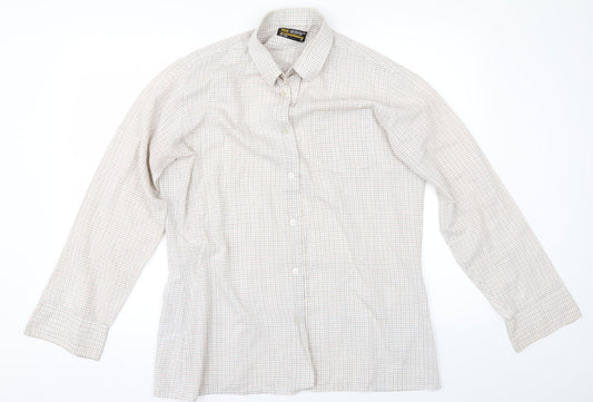 Mens UK Size 16 BHS Beige  Button-Up Long Sleeve Casual Shirt