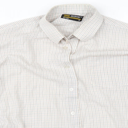Mens UK Size 16 BHS Beige  Button-Up Long Sleeve Casual Shirt