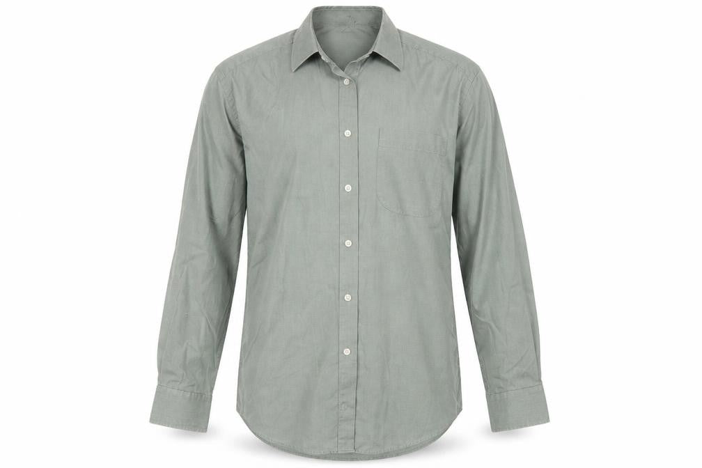 Mens UK Size 14.5 Marks and Spencer Green  Button-Up Long Sleeve Casual Shirt