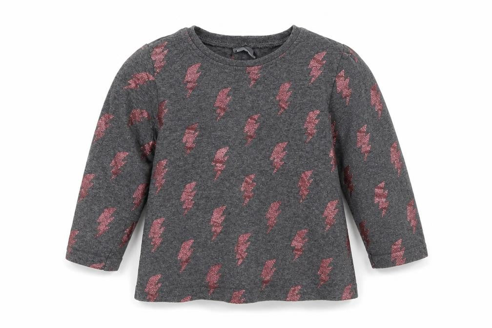Next Girls Grey Geometric  Basic T-Shirt Size 12-18 Months