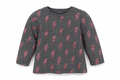 Next Girls Grey Geometric  Basic T-Shirt Size 12-18 Months