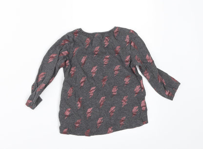 Next Girls Grey Geometric  Basic T-Shirt Size 12-18 Months