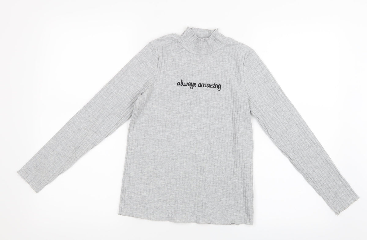 George Girls Grey   Basic T-Shirt Size 9-10 Years