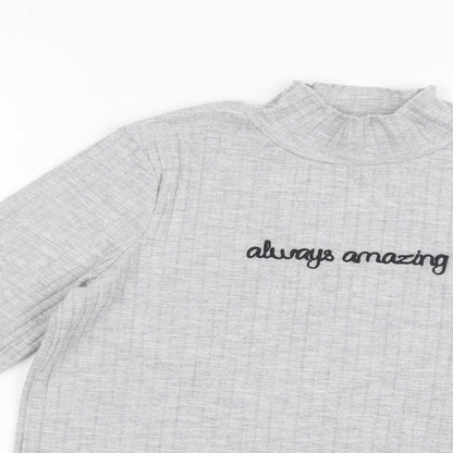 George Girls Grey   Basic T-Shirt Size 9-10 Years