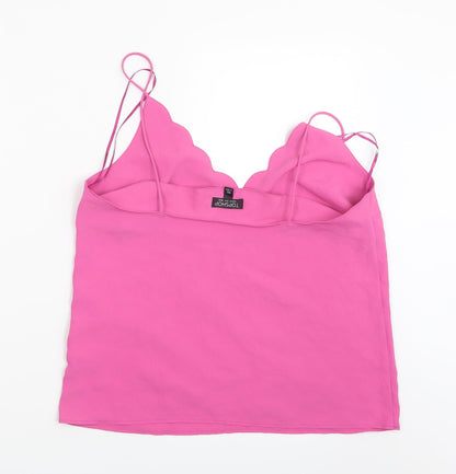 Womens UK Size 12 Topshop Pink Basic Blouse